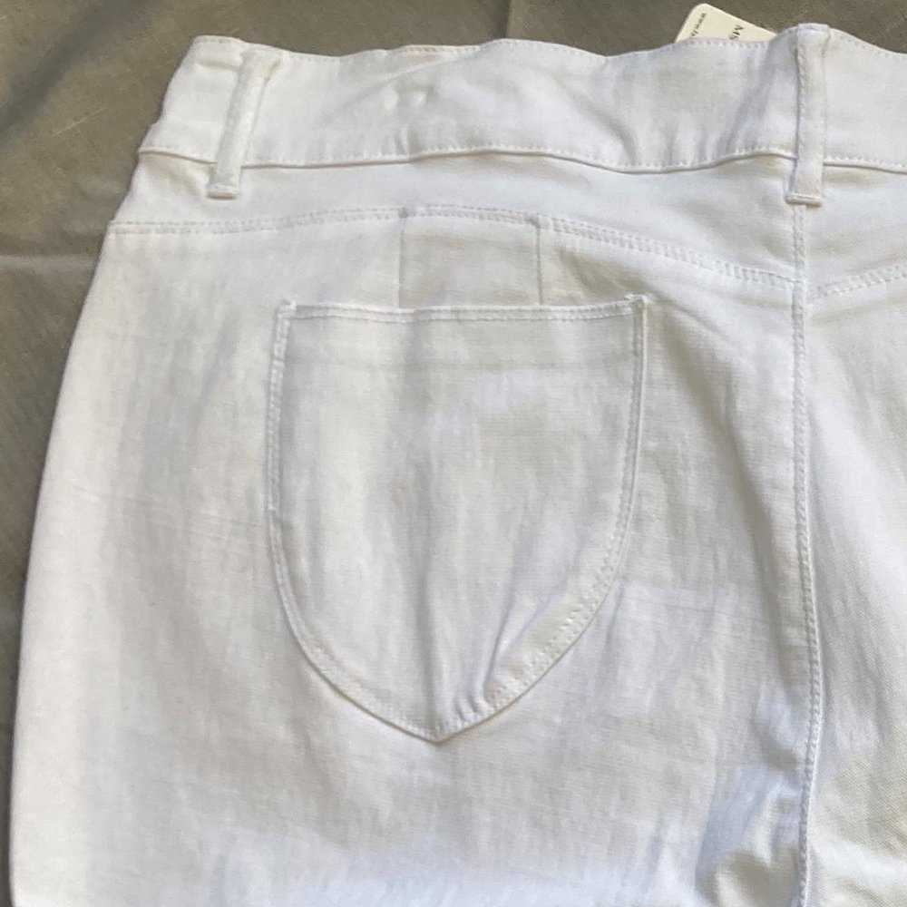 NWT sabrina lauren skinny fit stretch jean bermuda white short - Picture 7 of 15